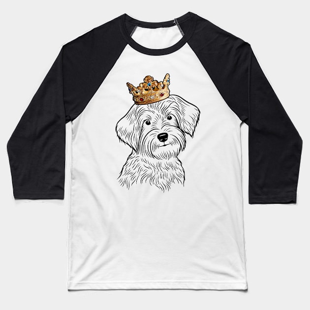 Yorkiepoo Dog King Queen Wearing Crown Baseball T-Shirt by millersye